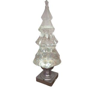 Holiday Water Lantern lighted Swirling Christmas Glitter Tree Decoration